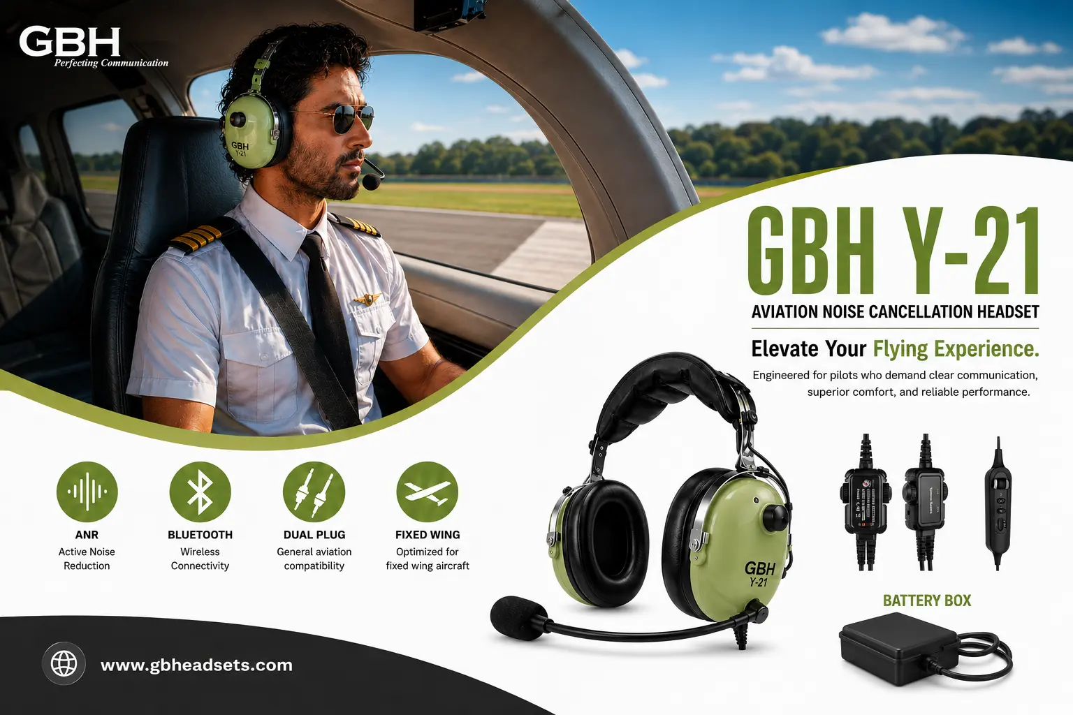 GBH Y-21 Aviation Noise Cancellation Headset launch announcement